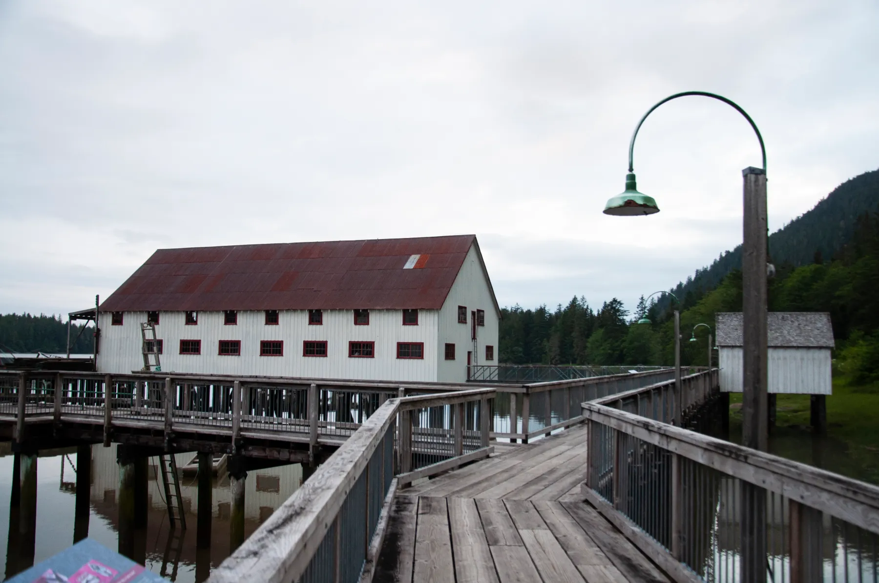 Exterior of North Pacific Cannery on dock at Prince Rupert